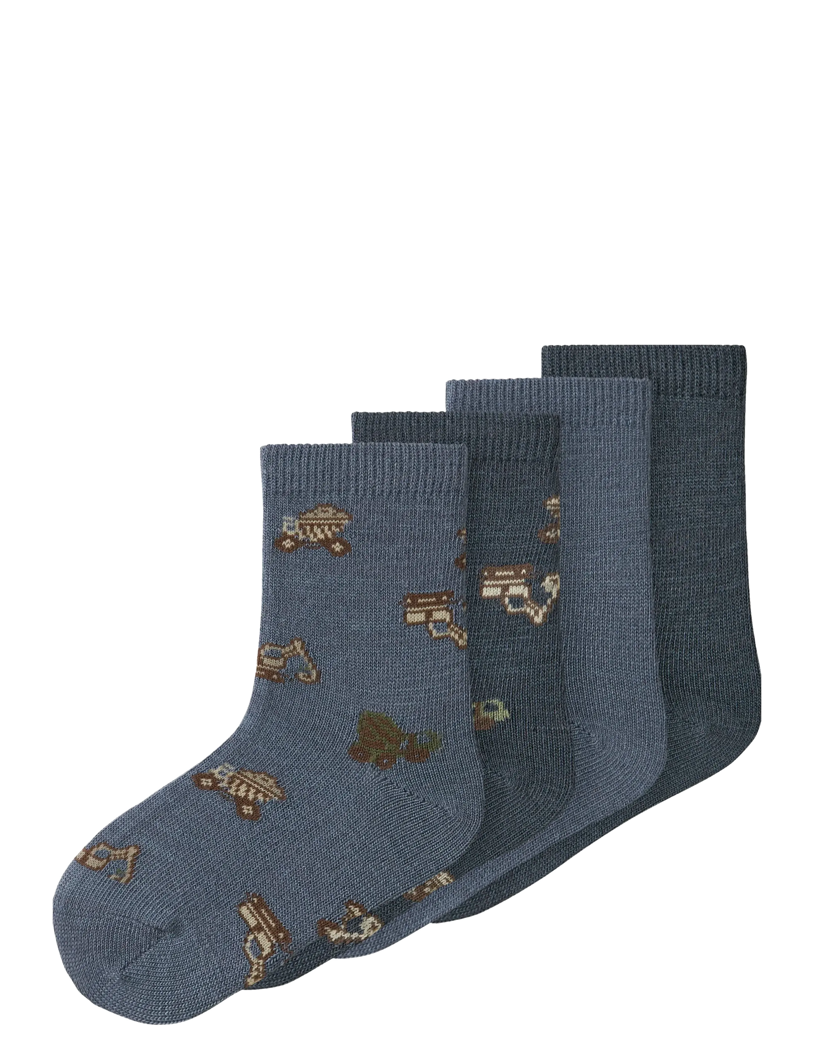name it NMMWAK WO/BL 4P SOCK - Strumpor & Tights - FOLKSTONE GRAY / blue