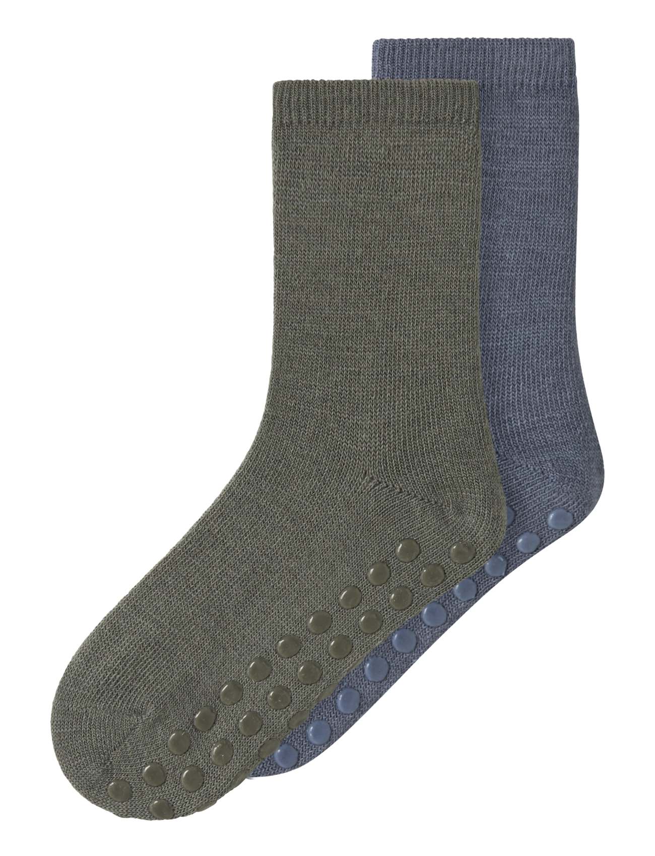 name it NMMWAK WO/BL 2P SOCK W/NON SKID - Halksockor - MULLED BASIL / khaki/green