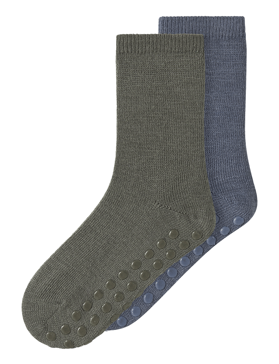 name it - NMMWAK WO/BL 2P SOCK W/NON SKID - skridsikre sokker - mulled basil - 0