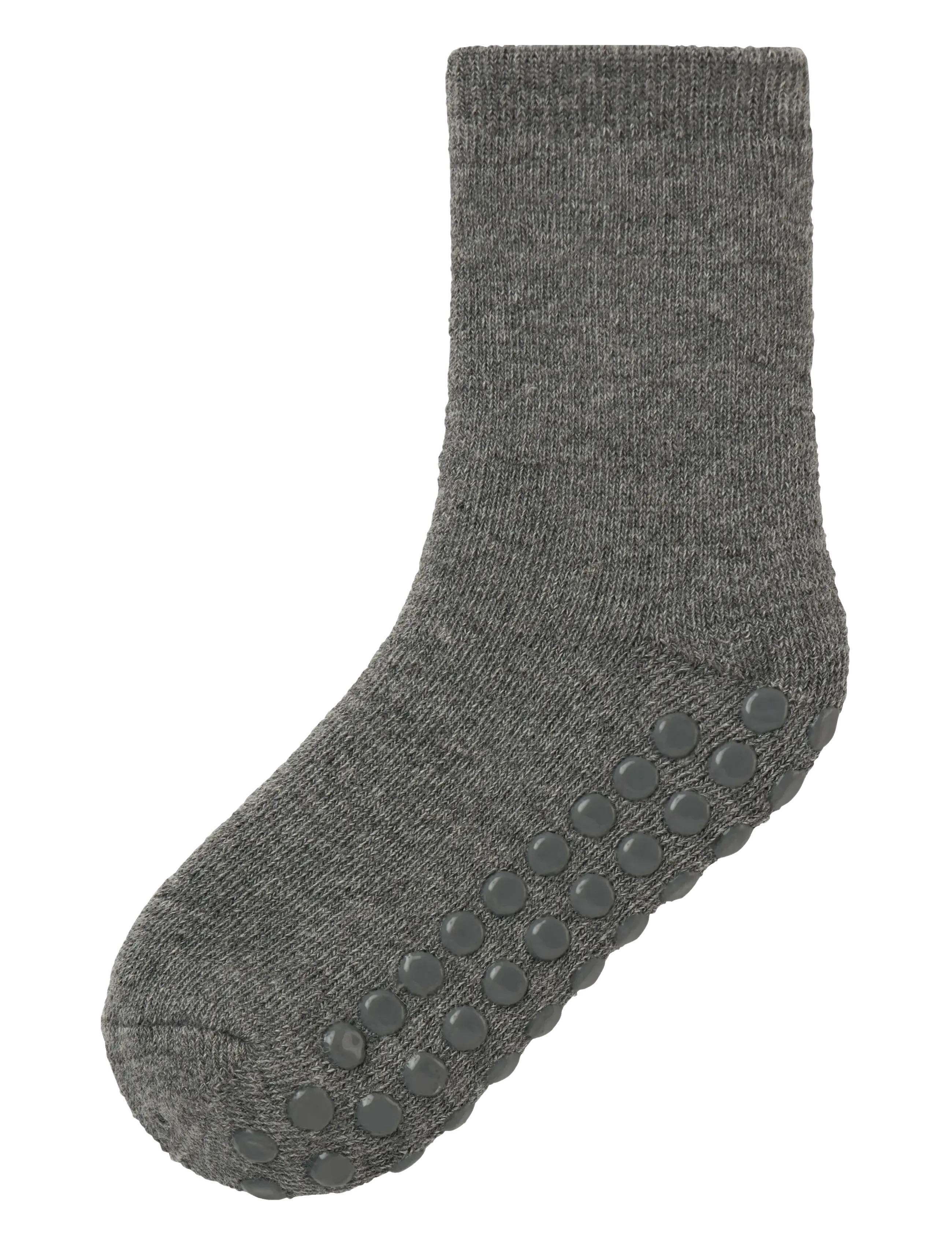 name it NMMWAKSI WO/BL TERRY SOCK W/NON SKID - name it - DARK GREY MELANGE / grey