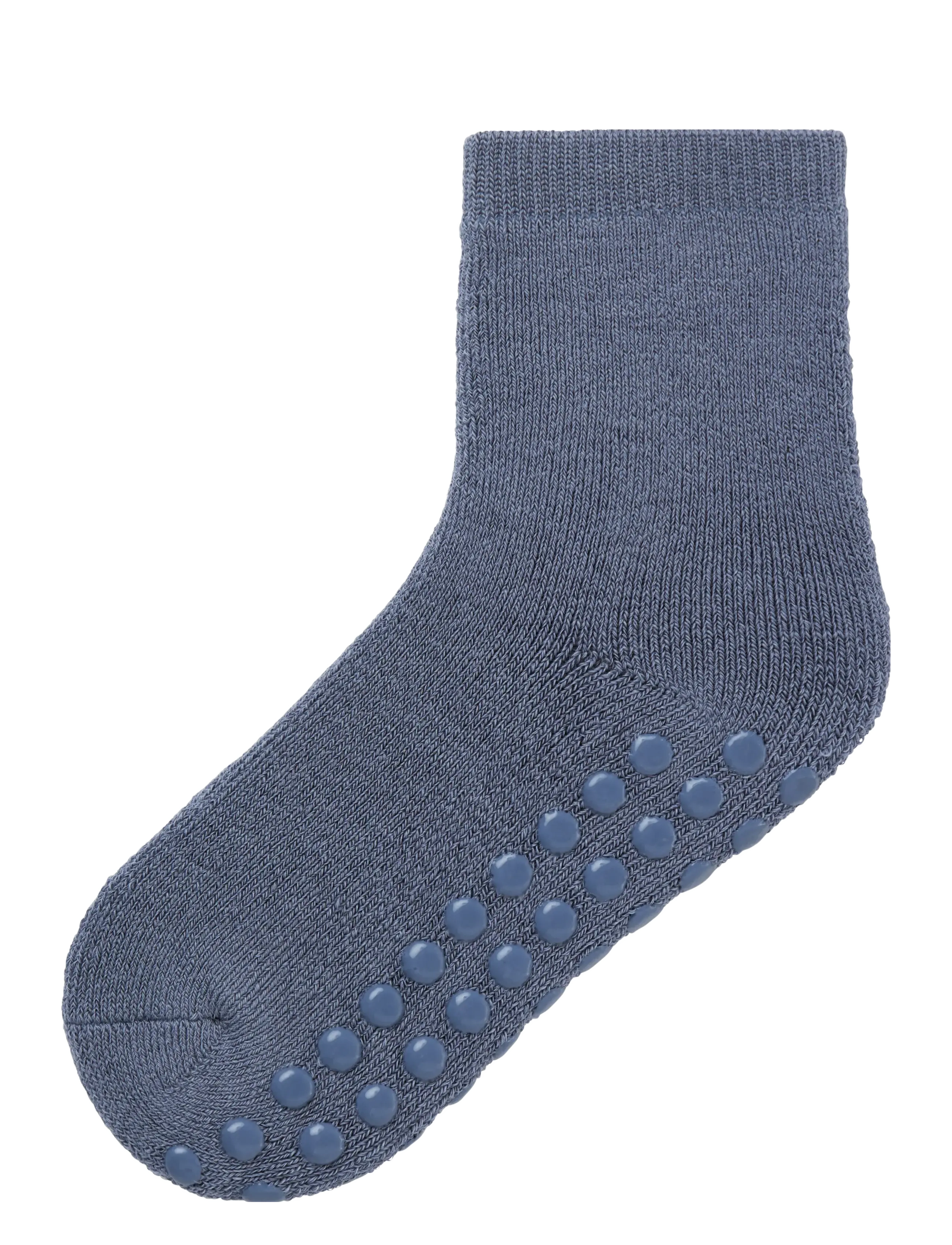 name it NMMWAKSI WO/BL TERRY SOCK W/NON SKID - Skridsikre sokker - FOLKSTONE GRAY / blue