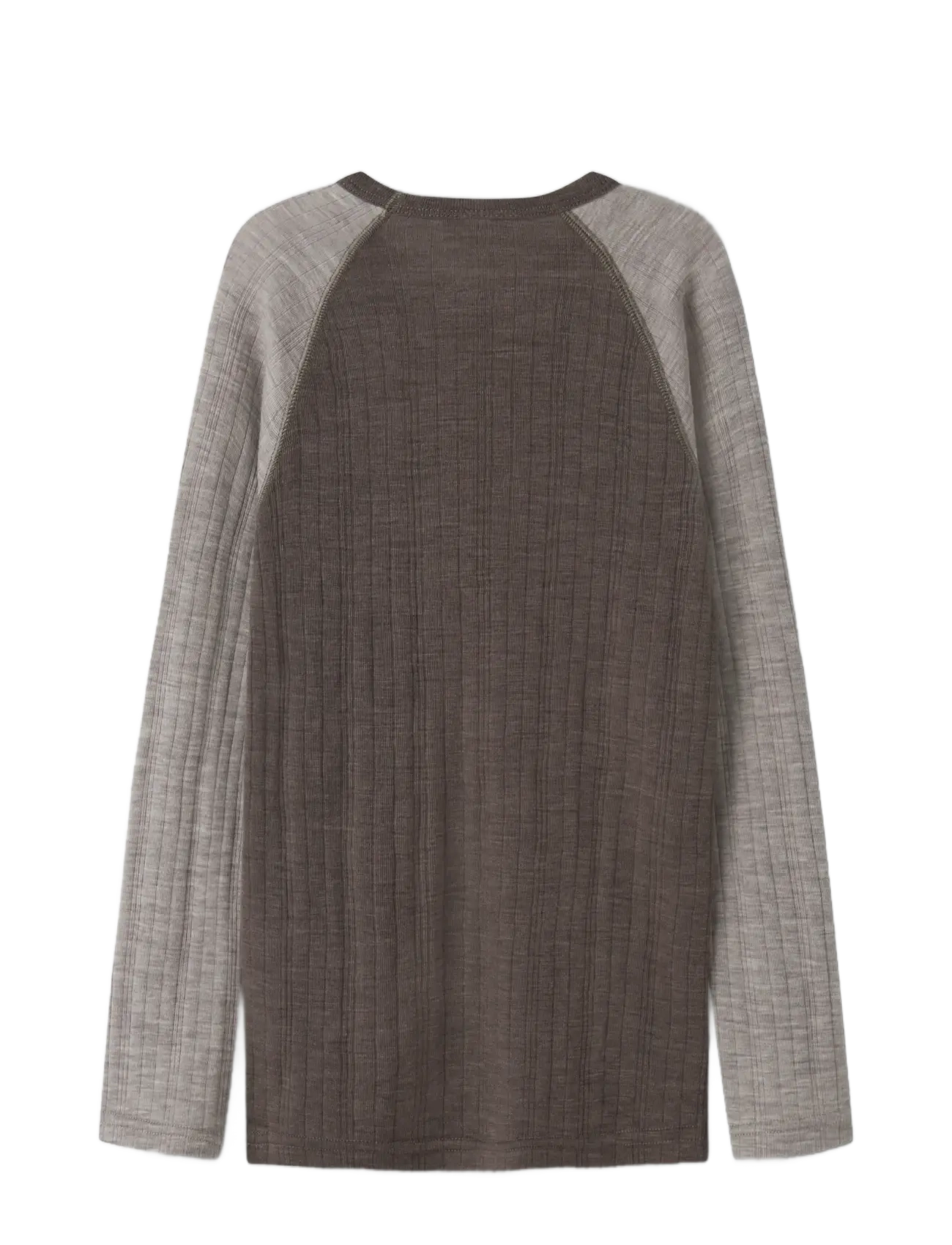 name it - NKMWANG WOOL NEEDLE LS TOP SOLID - long-sleeved t-shirts - morel - 2