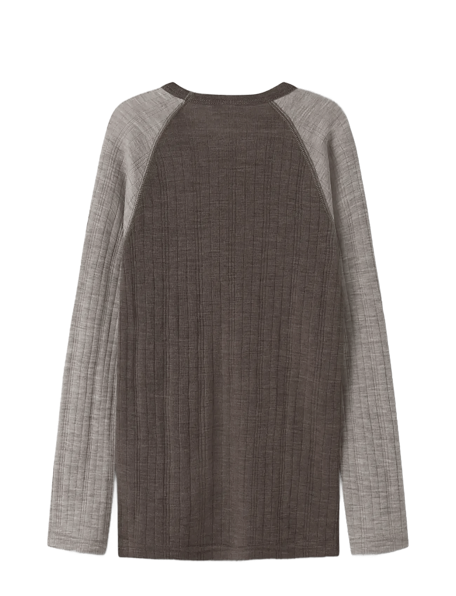 name it - NKMWANG WOOL NEEDLE LS TOP SOLID - langärmelig - morel - 2