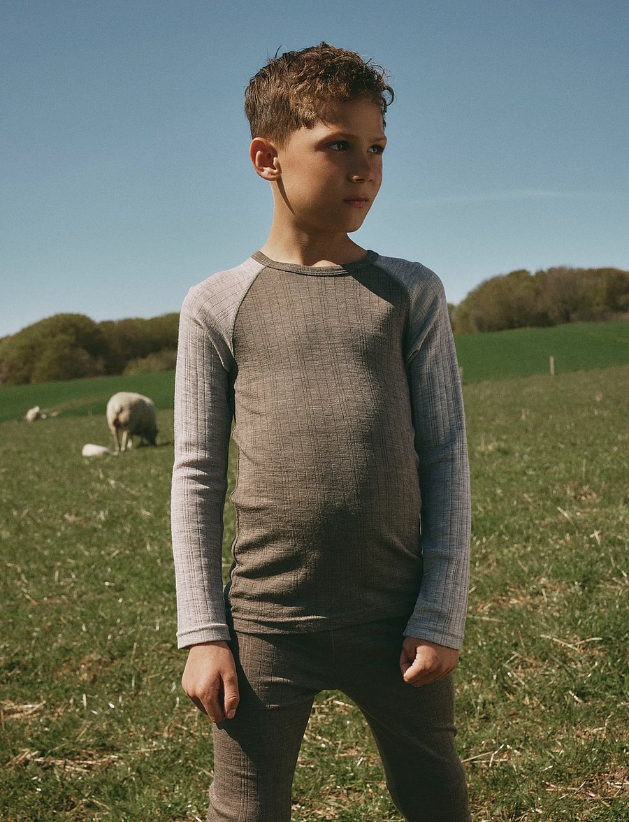 name it - NKMWANG WOOL NEEDLE LS TOP SOLID - langärmelig - morel - 3