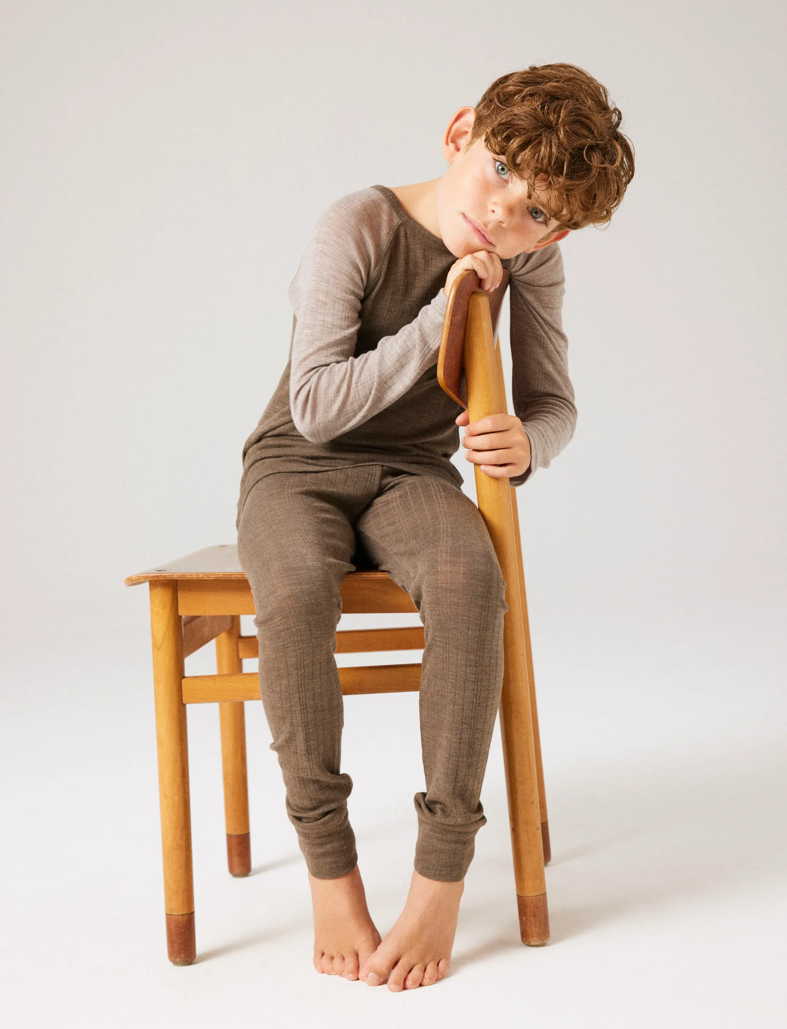 name it - NKMWANG WOOL NEEDLE LS TOP SOLID - long-sleeved t-shirts - morel - 4