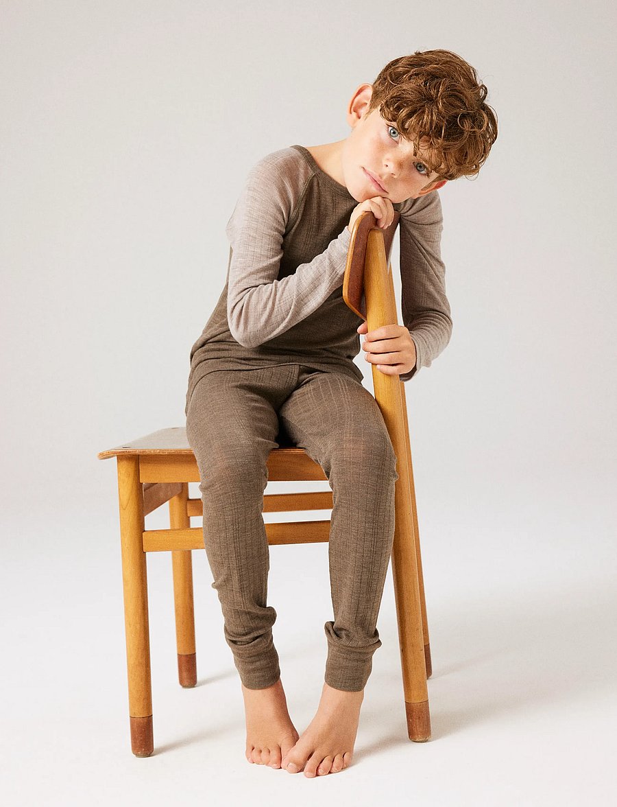 name it - NKMWANG WOOL NEEDLE LS TOP SOLID - langärmelig - morel - 4