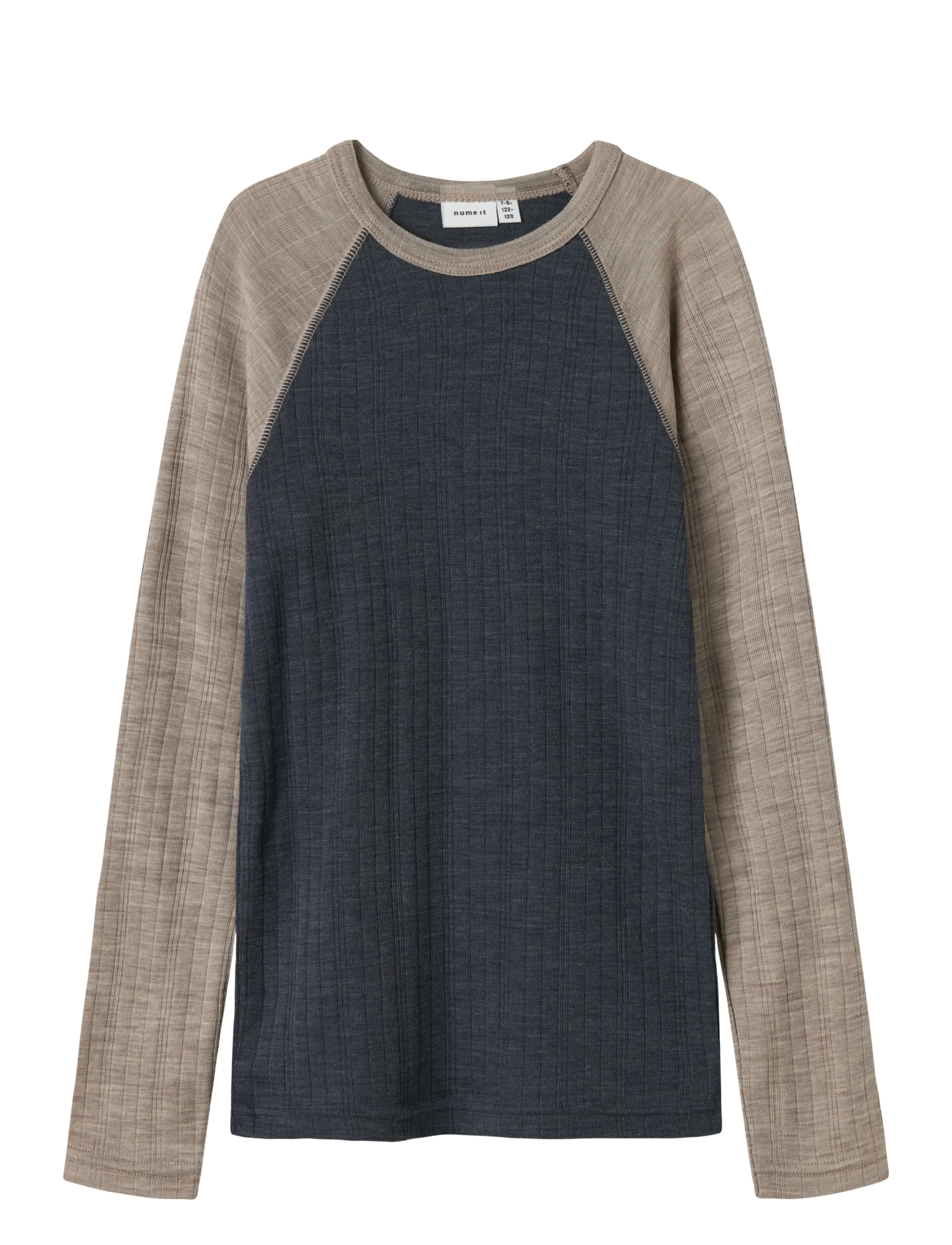 name it NKMWANG WOOL NEEDLE LS TOP SOLID - Uldundertrøje - OMBRE BLUE / multi