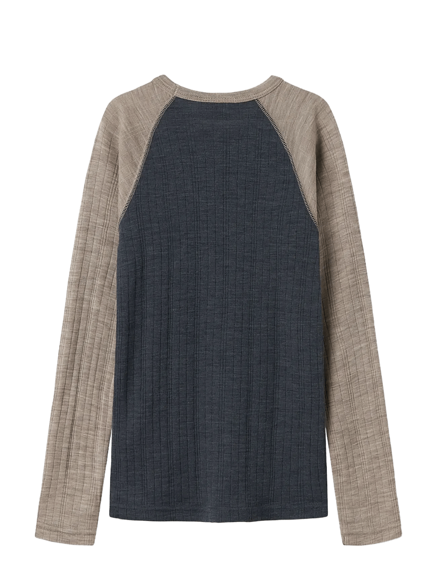 name it - NKMWANG WOOL NEEDLE LS TOP SOLID - langärmelig - ombre blue - 3