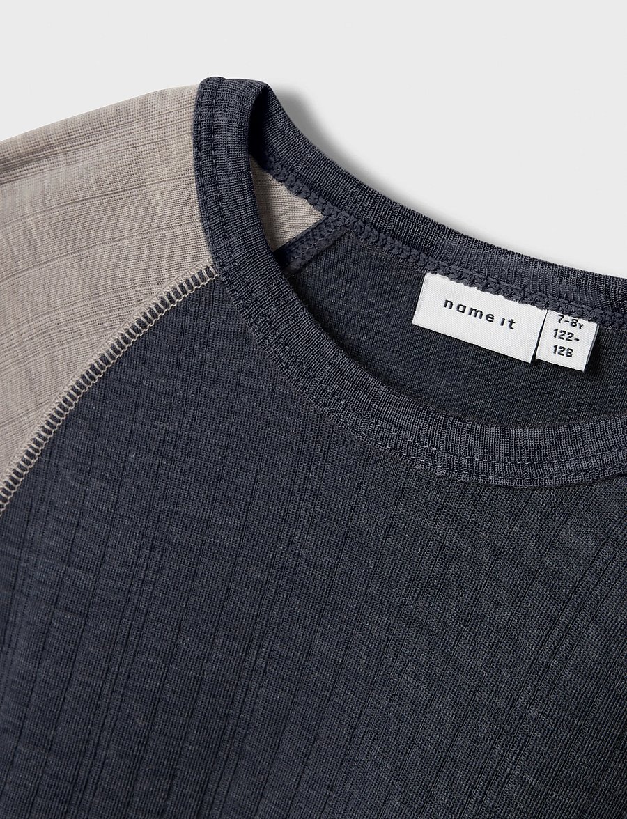 name it - NKMWANG WOOL NEEDLE LS TOP SOLID - langärmelig - ombre blue - 1