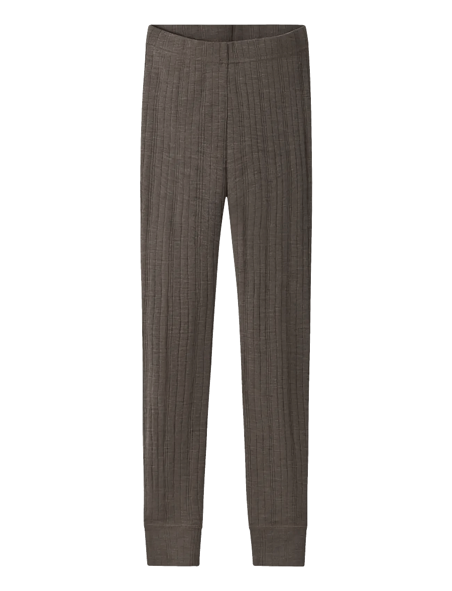 name it - NKMWANG WOOL NEEDLE LONGJOHN SOLID - funkionsunterwäsche - hosen - morel - 1