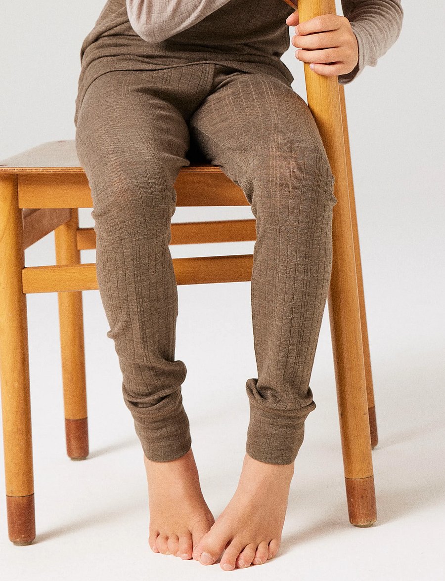 name it - NKMWANG WOOL NEEDLE LONGJOHN SOLID - funkionsunterwäsche - hosen - morel - 2