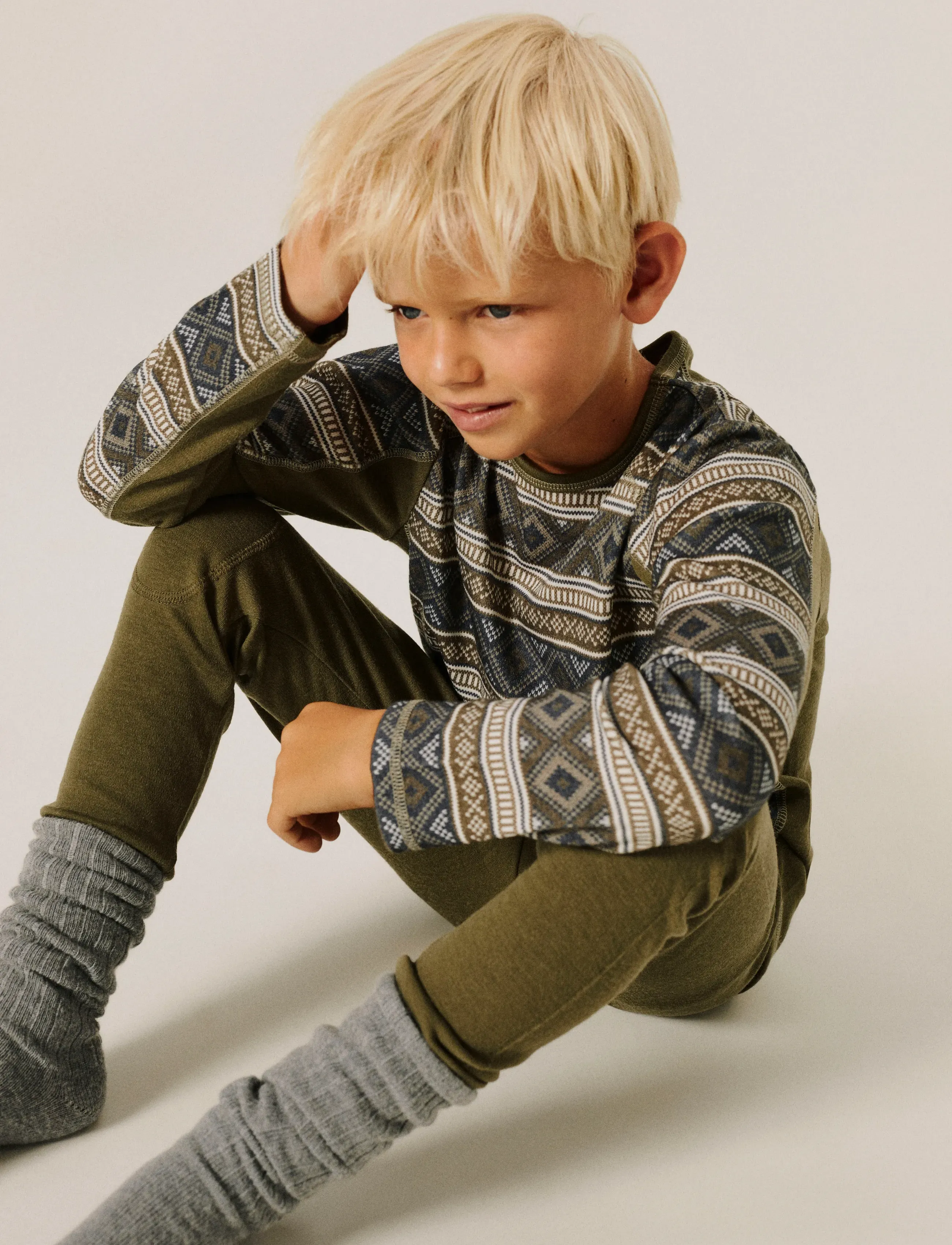 name it NKMWILLTO WOOL LS TOP - Toppar & T-shirts - KALAMATA / khaki/green