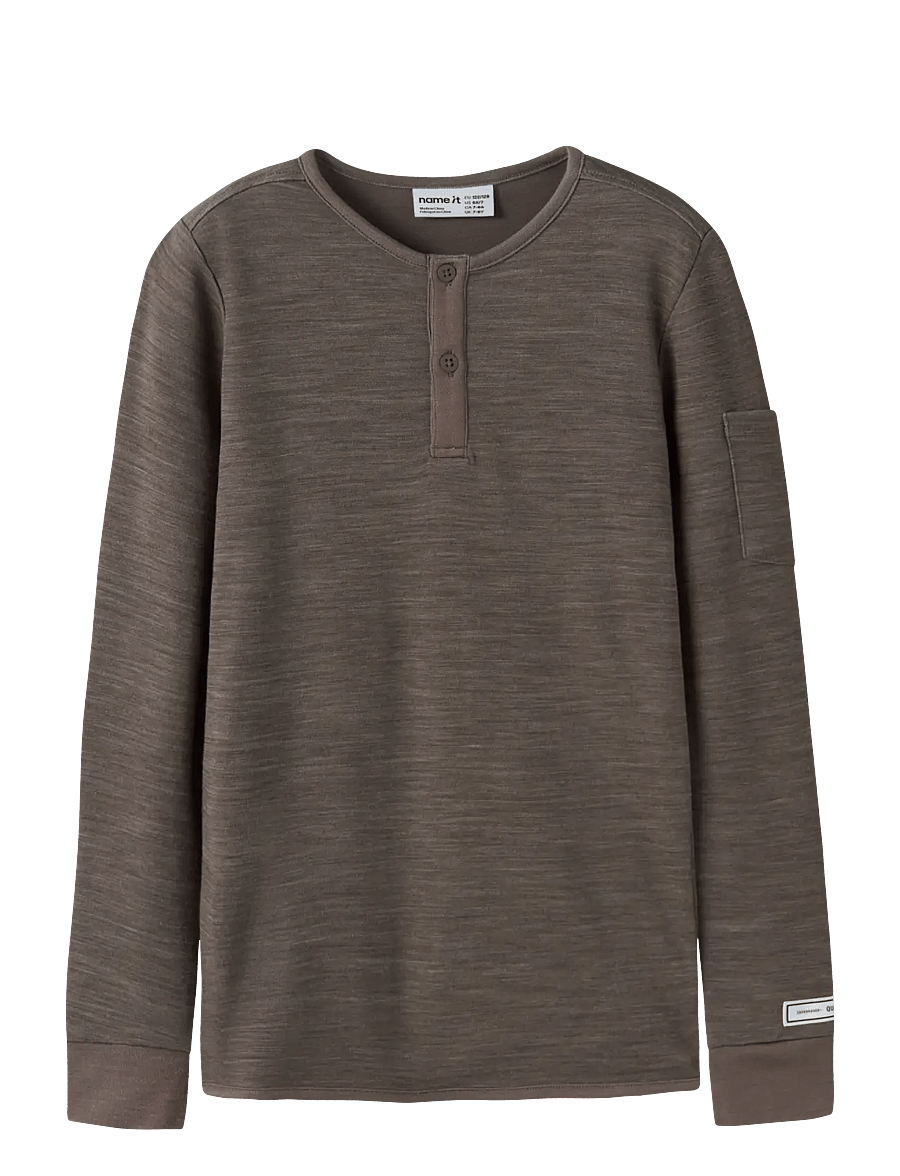 name it - NKMWYLA WO/VI LS TOP - langärmelig - morel - 0