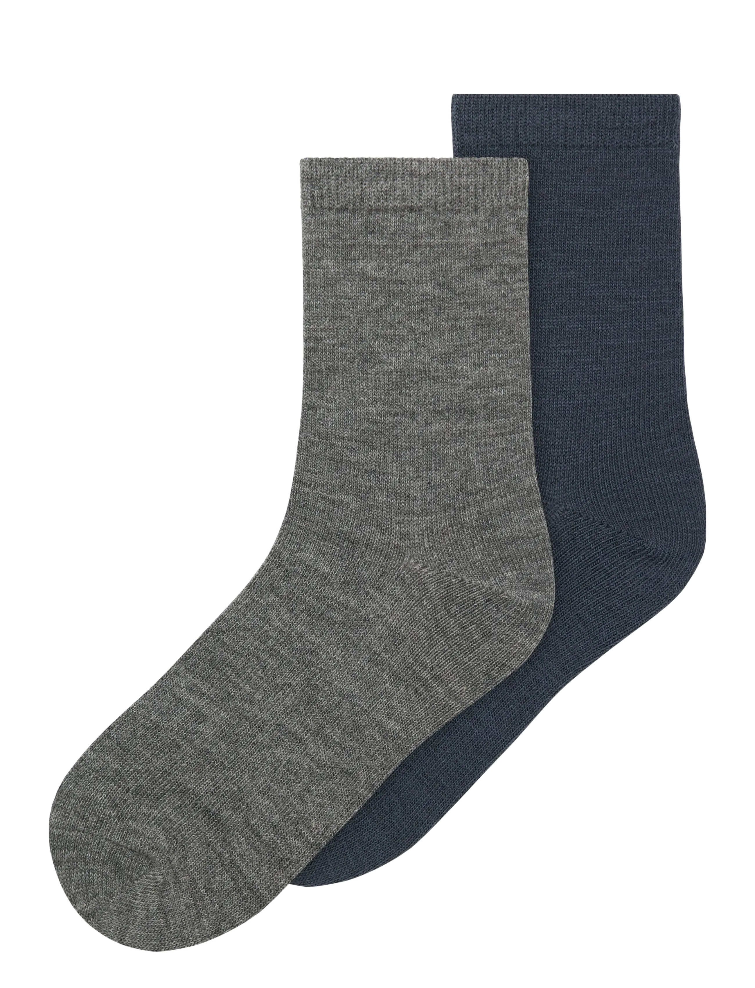 name it NKMWAK WO/BL 2P SOCK - Strumpor & Tights - DARK GREY MELANGE / black