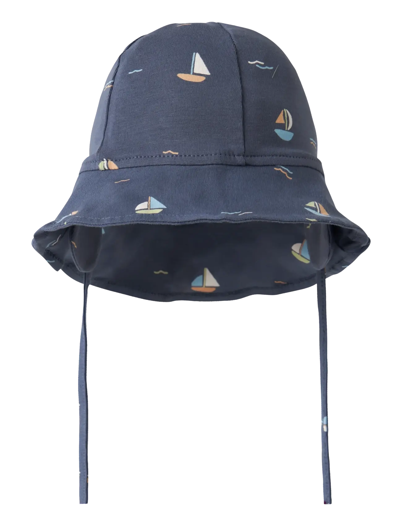 name it Nbmvroels Sunhat Box, Børn, Baby Mønstret Solhat Med Bindebånd, Navy, Str: 34-39