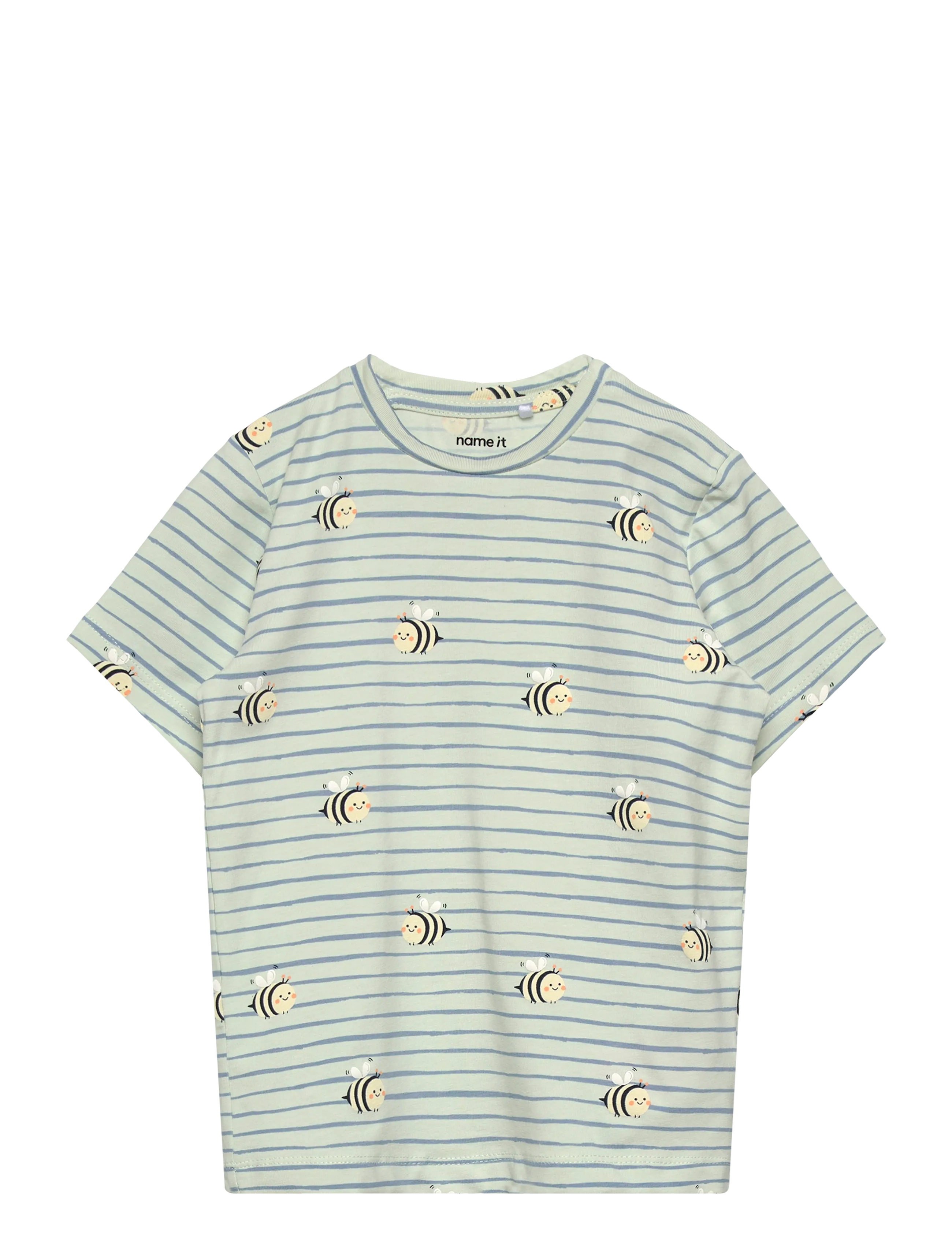 name it NBMVROELS SS TOP BOX - Toppar & T-shirts - PALE AQUA / black