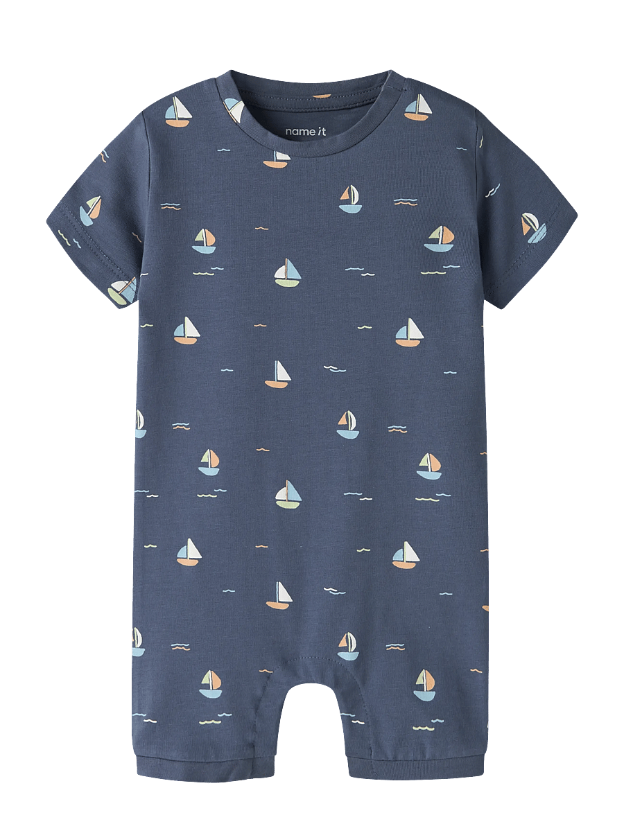name it - NBMVROELS SUNSUIT BOX - lühikeste varrukatega - vintage indigo - 1