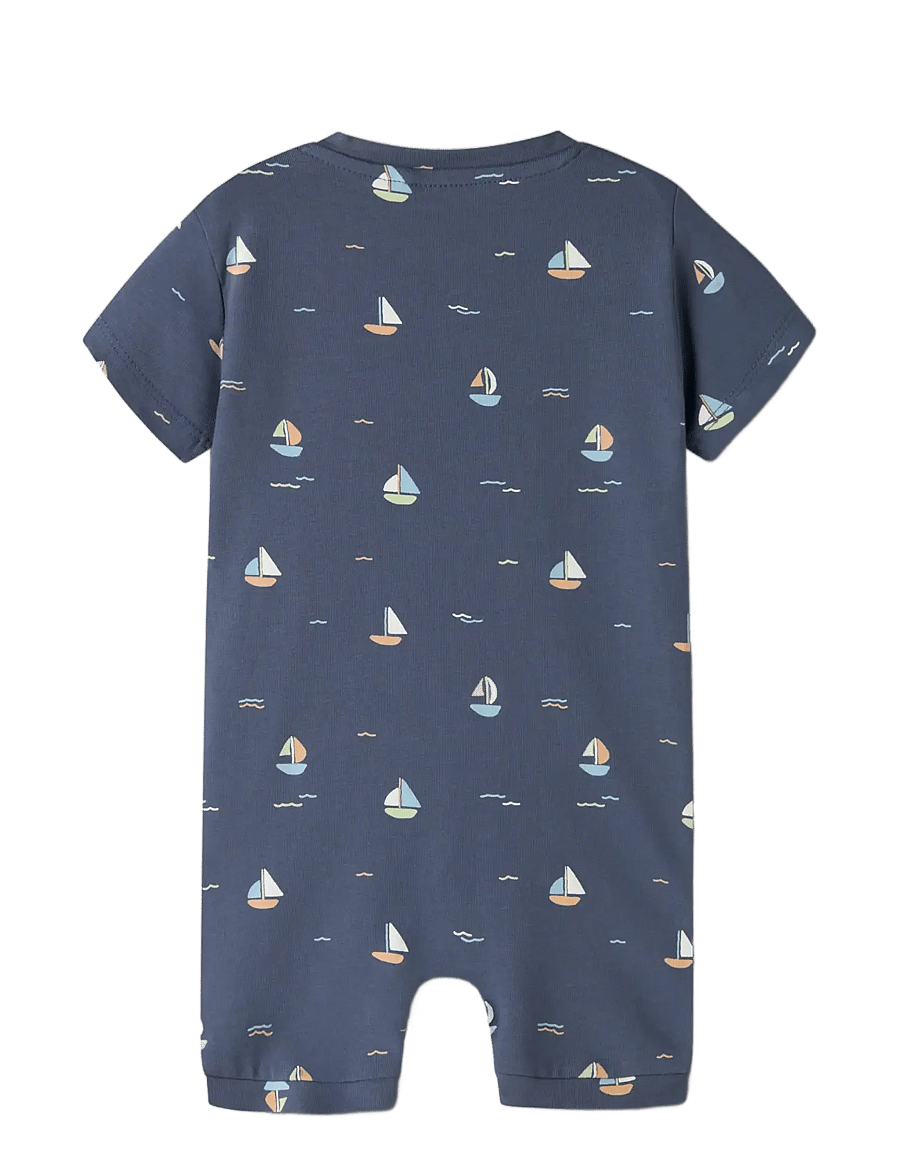 name it - NBMVROELS SUNSUIT BOX - lühikeste varrukatega - vintage indigo - 2