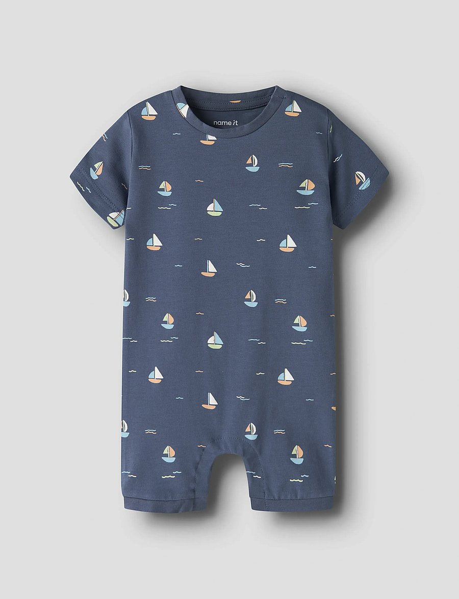 name it - NBMVROELS SUNSUIT BOX - lühikeste varrukatega - vintage indigo - 0