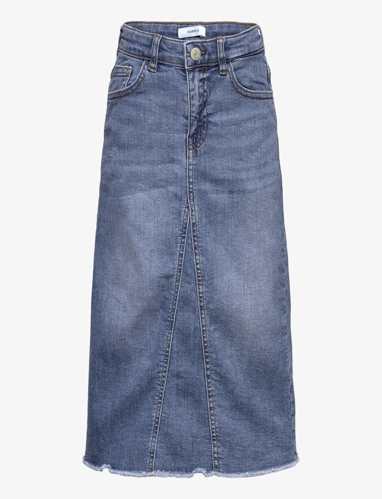 name it - NKFKYLIE WIDE LONG DNM SKIRT 4641-MD D - jeansowe spódnice - medium blue denim - 0