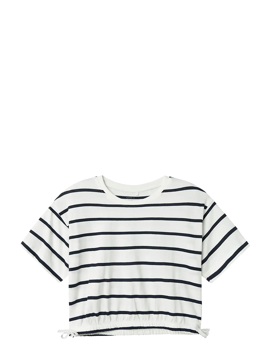 name it - NKFFUNION SS CROPPED BOXY TOP NOOS - kurzärmelige - jet stream - 0
