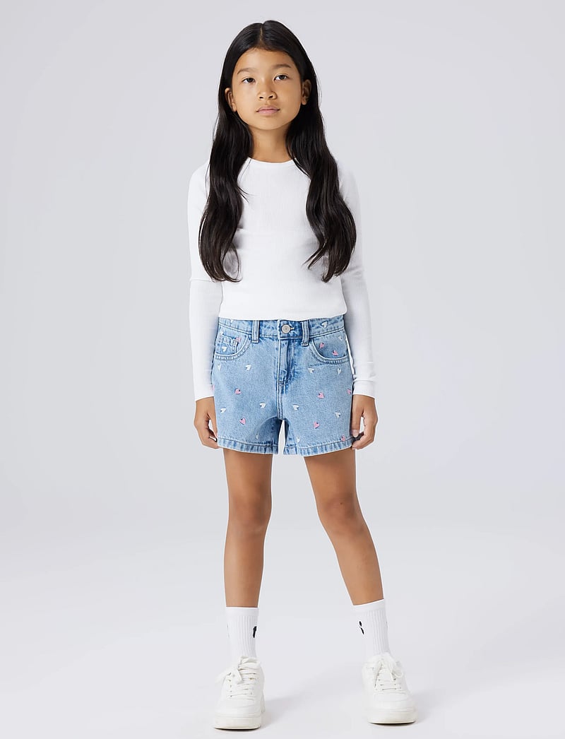 name it - NKFBELLA REG DNM SHORTS 3674-BE NOOS - gallastuttbuxur - light blue denim - 4