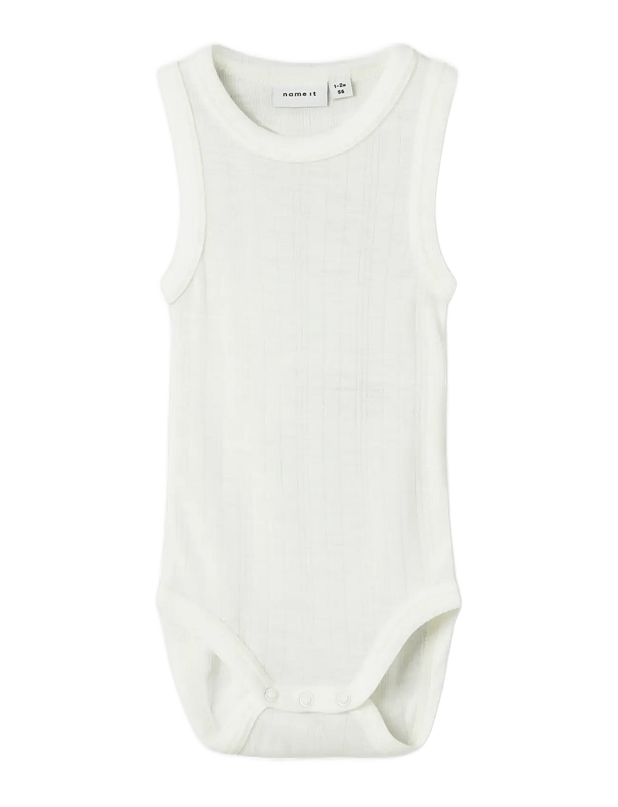 name it - NBMWANG WOOL NEEDLE TANK BODY - underställ baby - snow white - 0