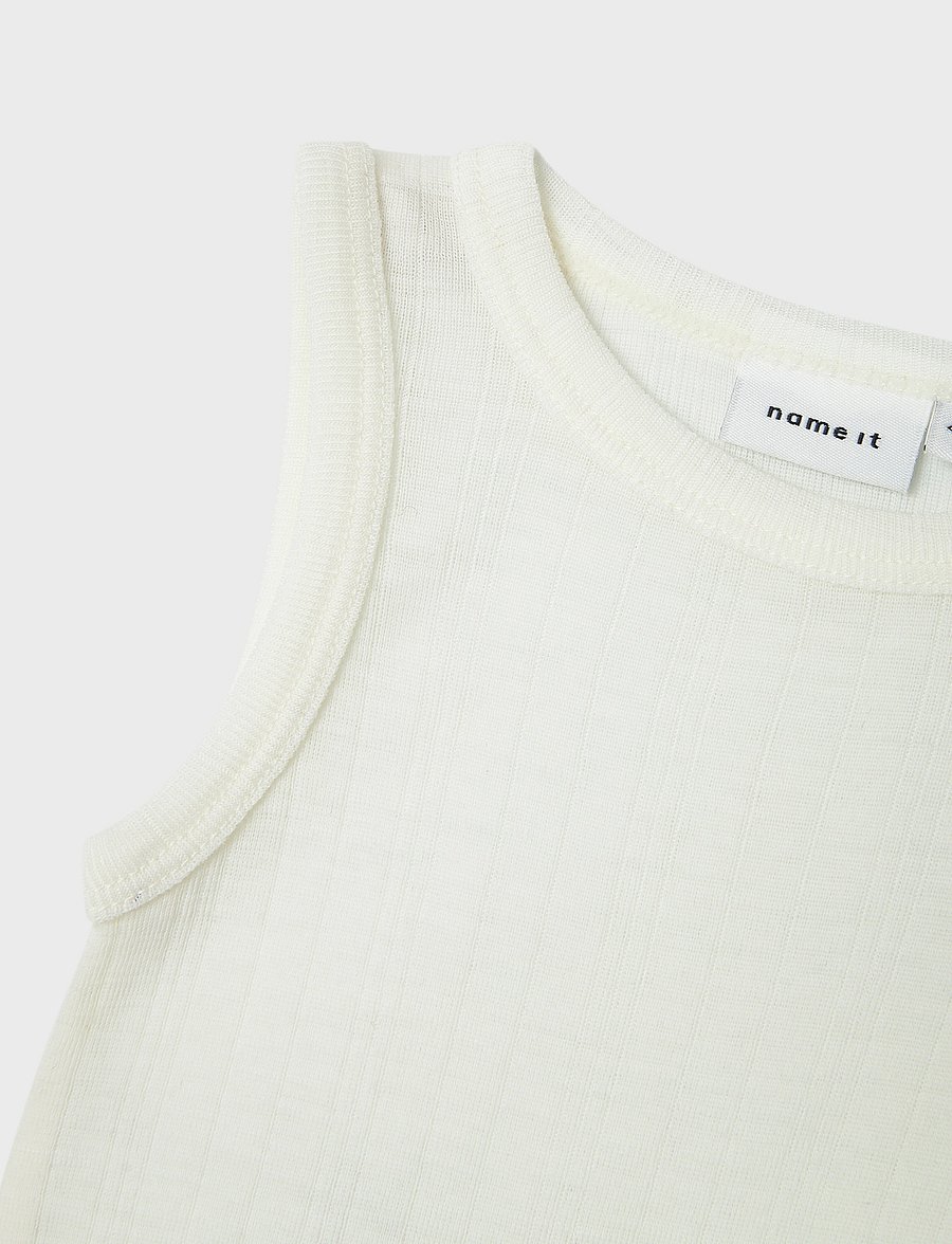 name it - NBMWANG WOOL NEEDLE TANK BODY - underställ baby - snow white - 2