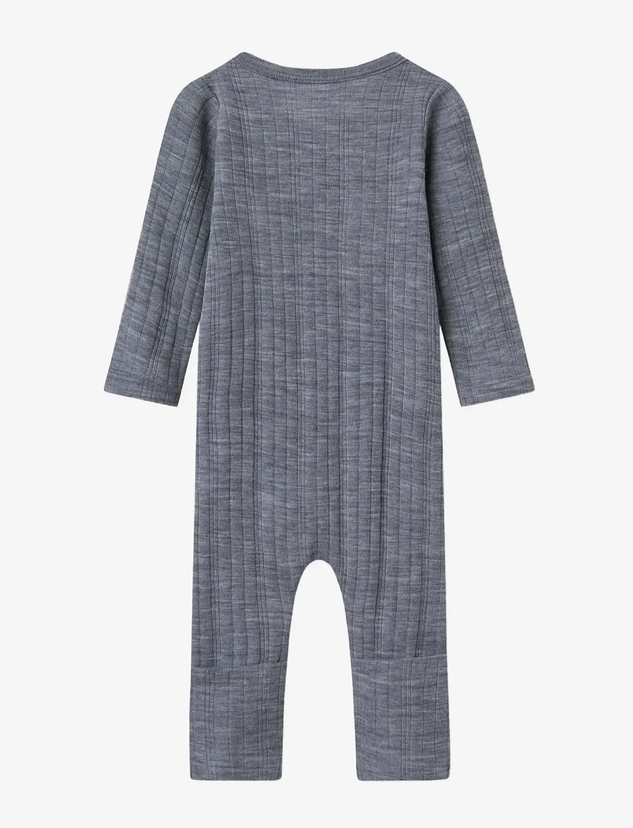 name it - NBMWANG WOOL NEEDLE NIGHTSUIT SOLID NOOS - folkstone gray - 1