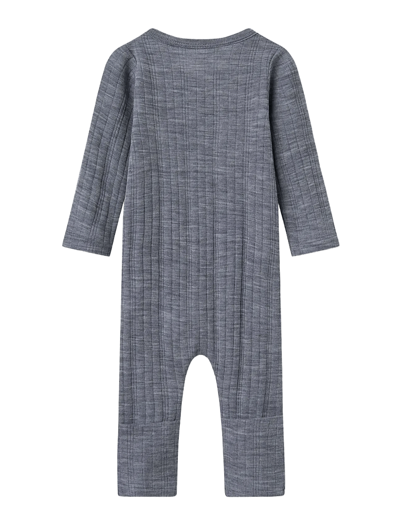 name it - NBMWANG WOOL NEEDLE NIGHTSUIT SOLID NOOS - folkstone gray - 1