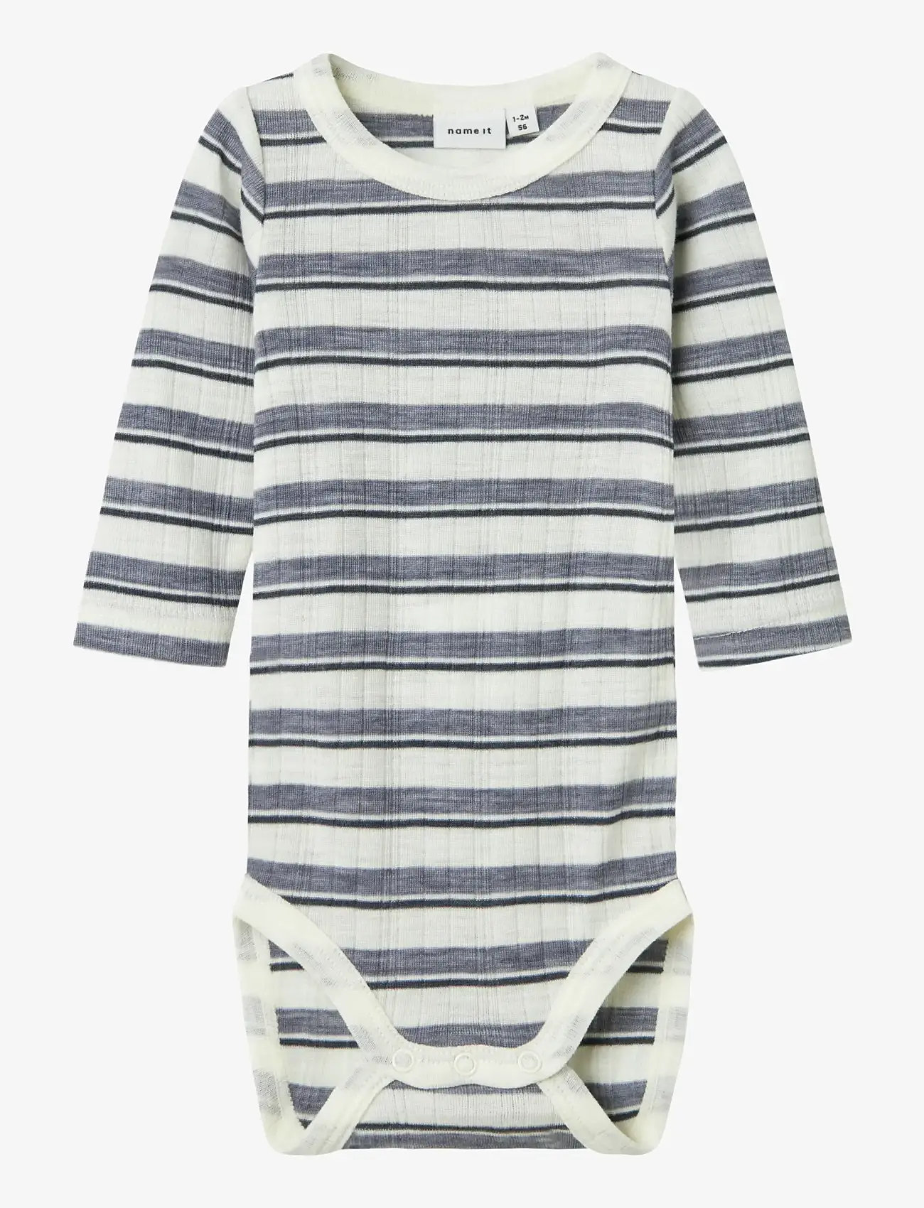 name it - NBMWANG WOOL NEEDLE LS BODY NOOS - aluskerrastot vauvoille - folkstone gray - 0