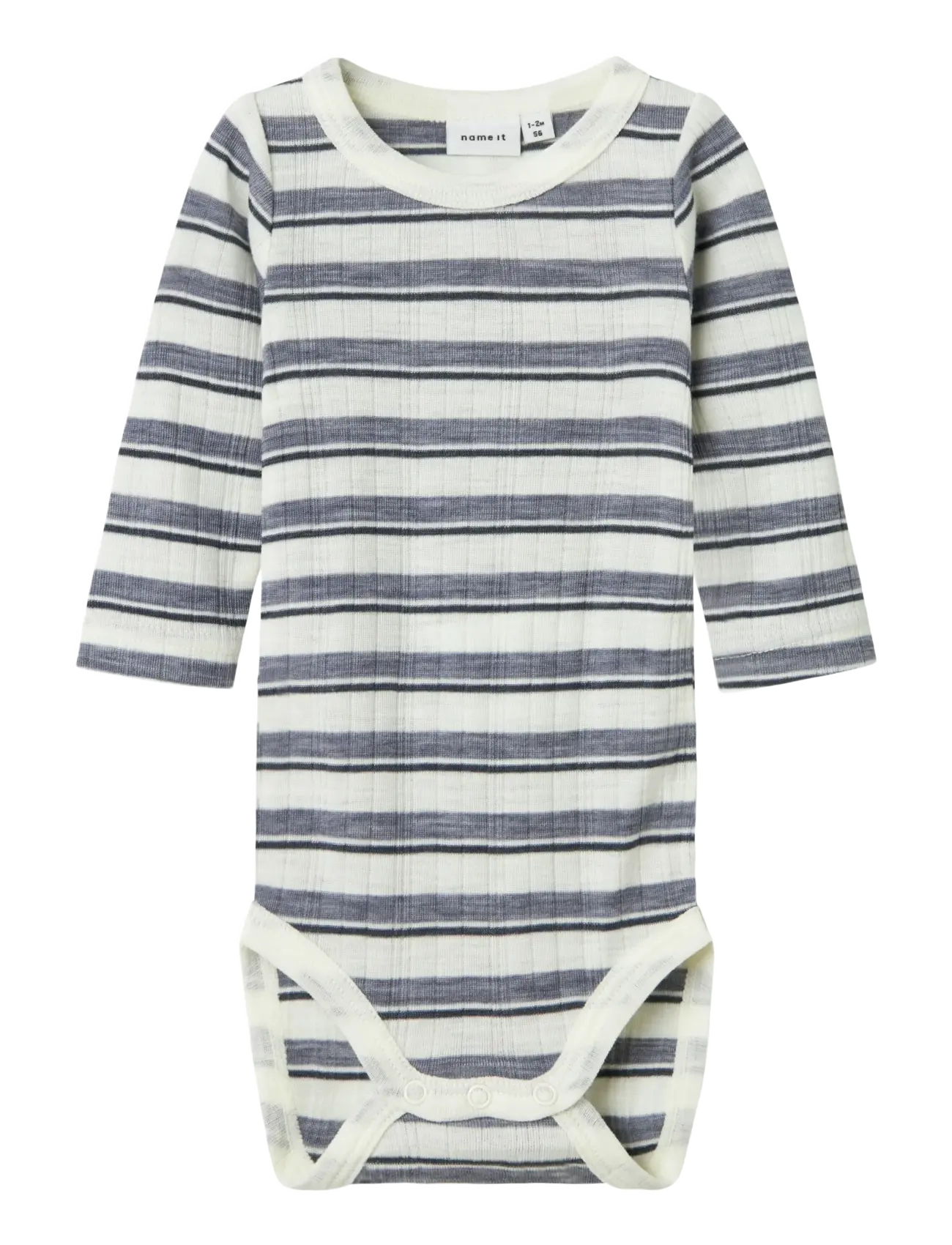 name it NBMWANG WOOL NEEDLE LS BODY NOOS - Uldundertøj baby - FOLKSTONE GRAY / grey