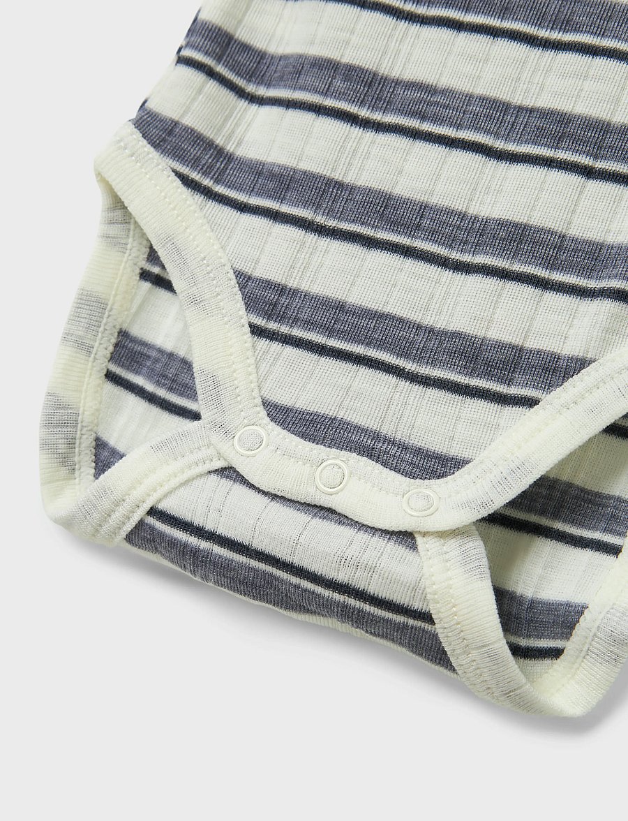 name it - NBMWANG WOOL NEEDLE LS BODY NOOS - underställ baby - folkstone gray - 2