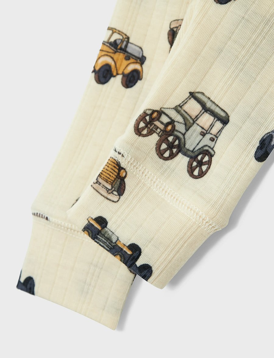 name it - NBMWANG WOOL NEEDLE LONGJOHN NOOS - base layer baby - snow white - 4