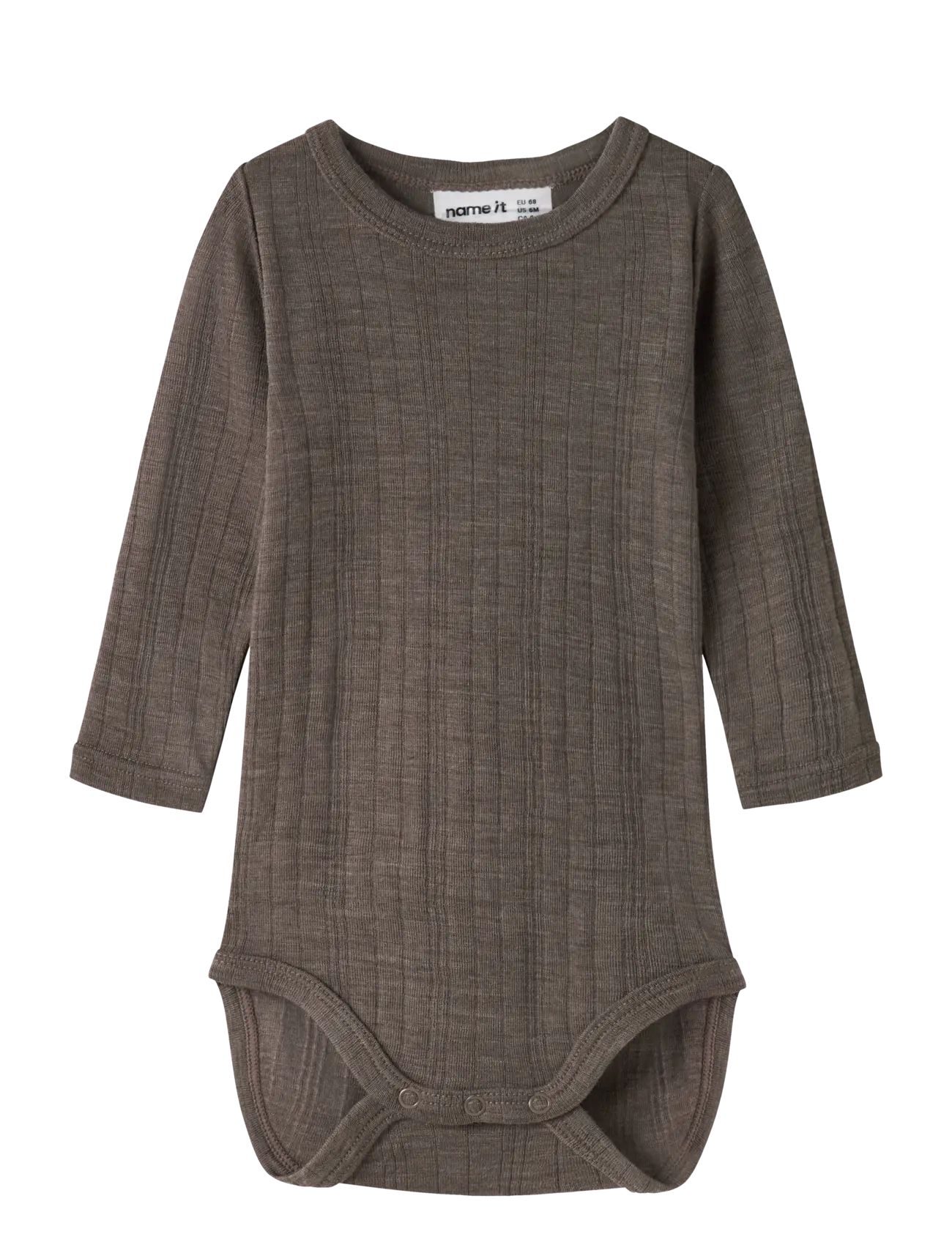 name it NBMWANG WOOL NEEDLE LS BODY SOLID NOOS - Bodies - MOREL / brown