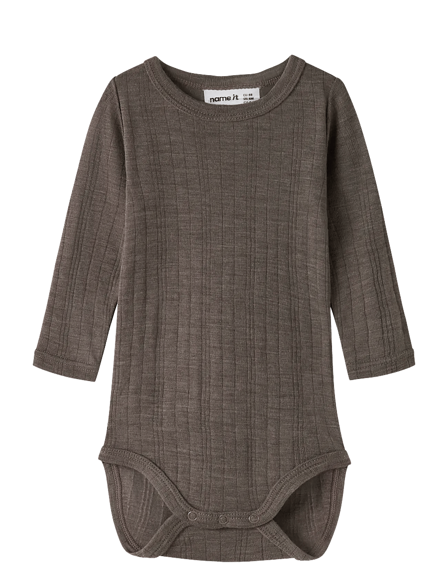 name it - NBMWANG WOOL NEEDLE LS BODY SOLID NOOS - beebi alusriided - morel - 0