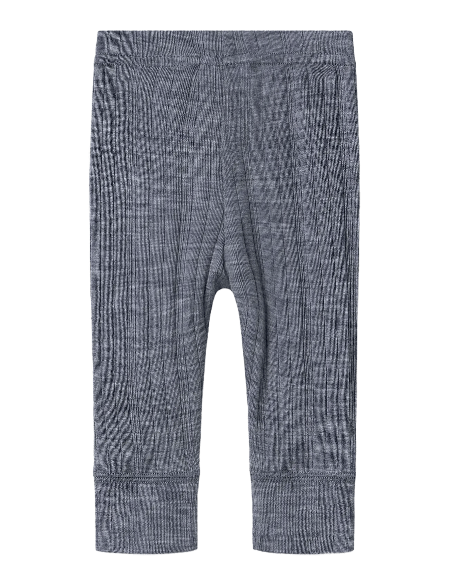 name it - NBMWANG WOOL NEEDLE LONGJOHN SOLID NOOS - uldundertøj baby - folkstone gray - 2