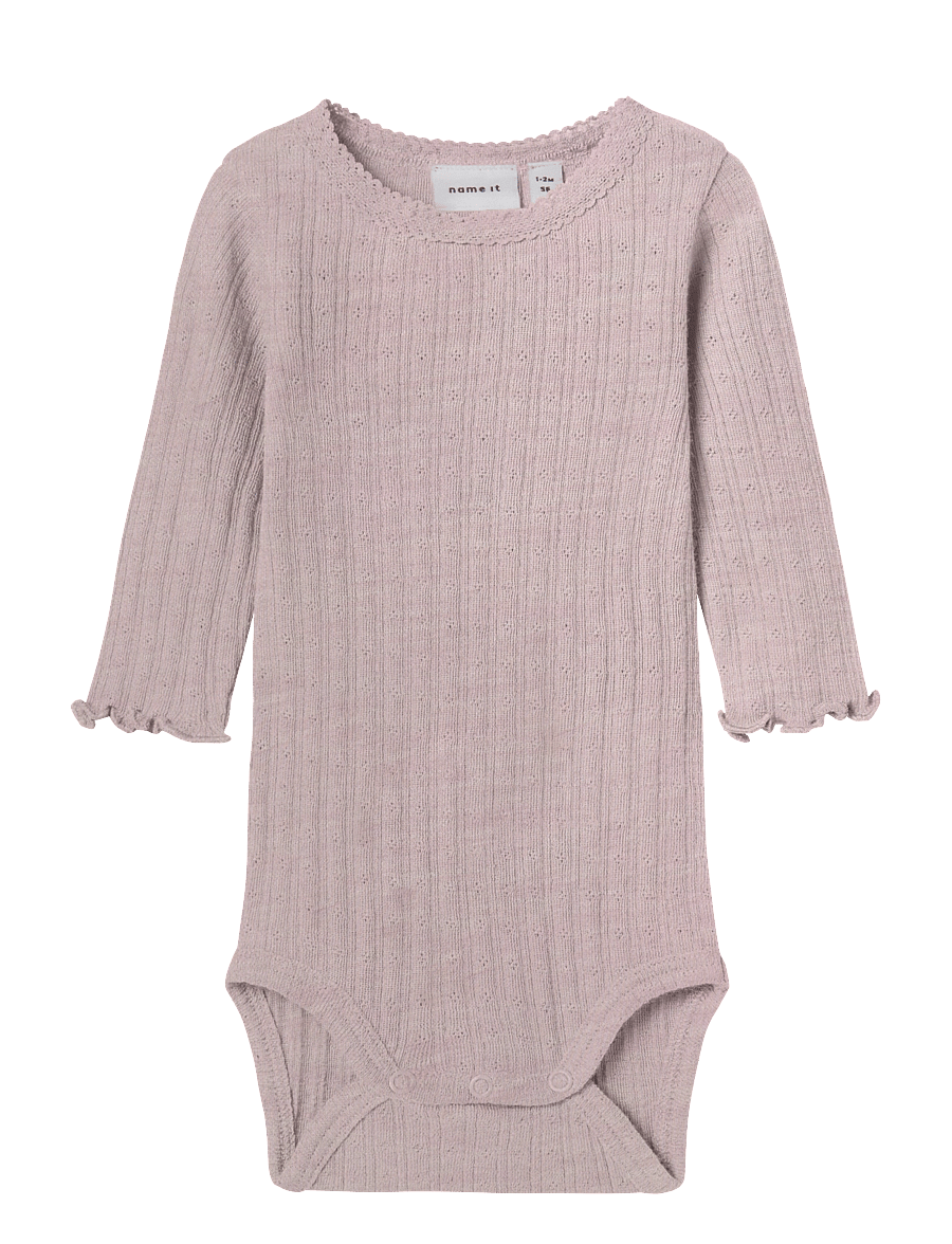 name it - NBFWOSSA WO/SI RIB LS BODY - base layer baby - violet ice - 0