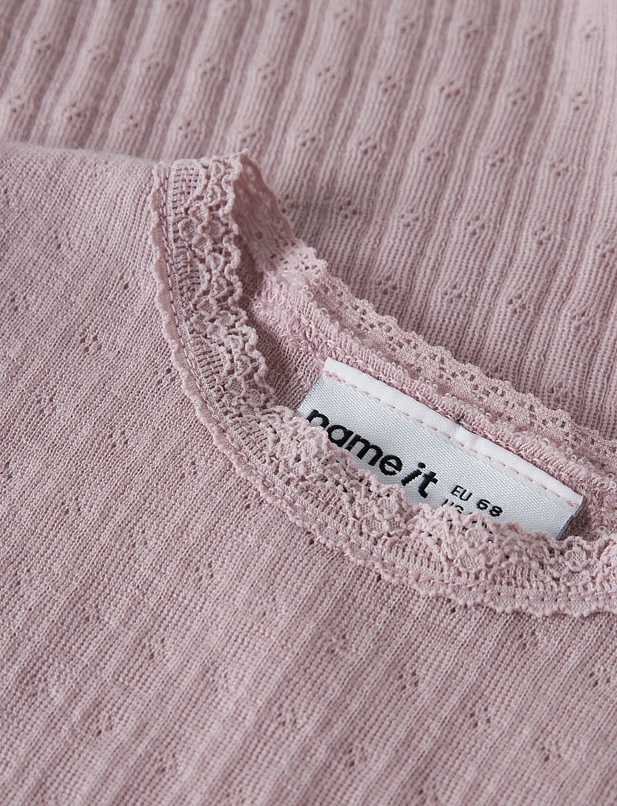 name it - NBFWOSSA WO/SI RIB LS BODY - underställ baby - violet ice - 1