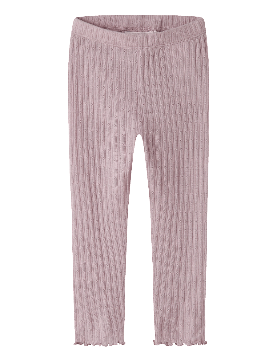 name it - NMFWOSSA WO/SI RIB LEGGING - uldundertøj baby - violet ice - 0