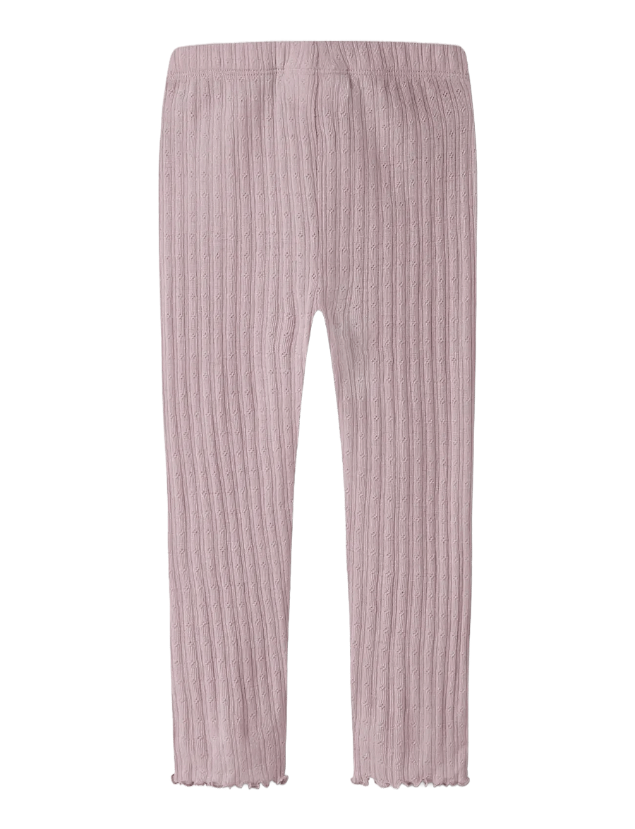 name it - NMFWOSSA WO/SI RIB LEGGING - uldundertøj baby - violet ice - 1