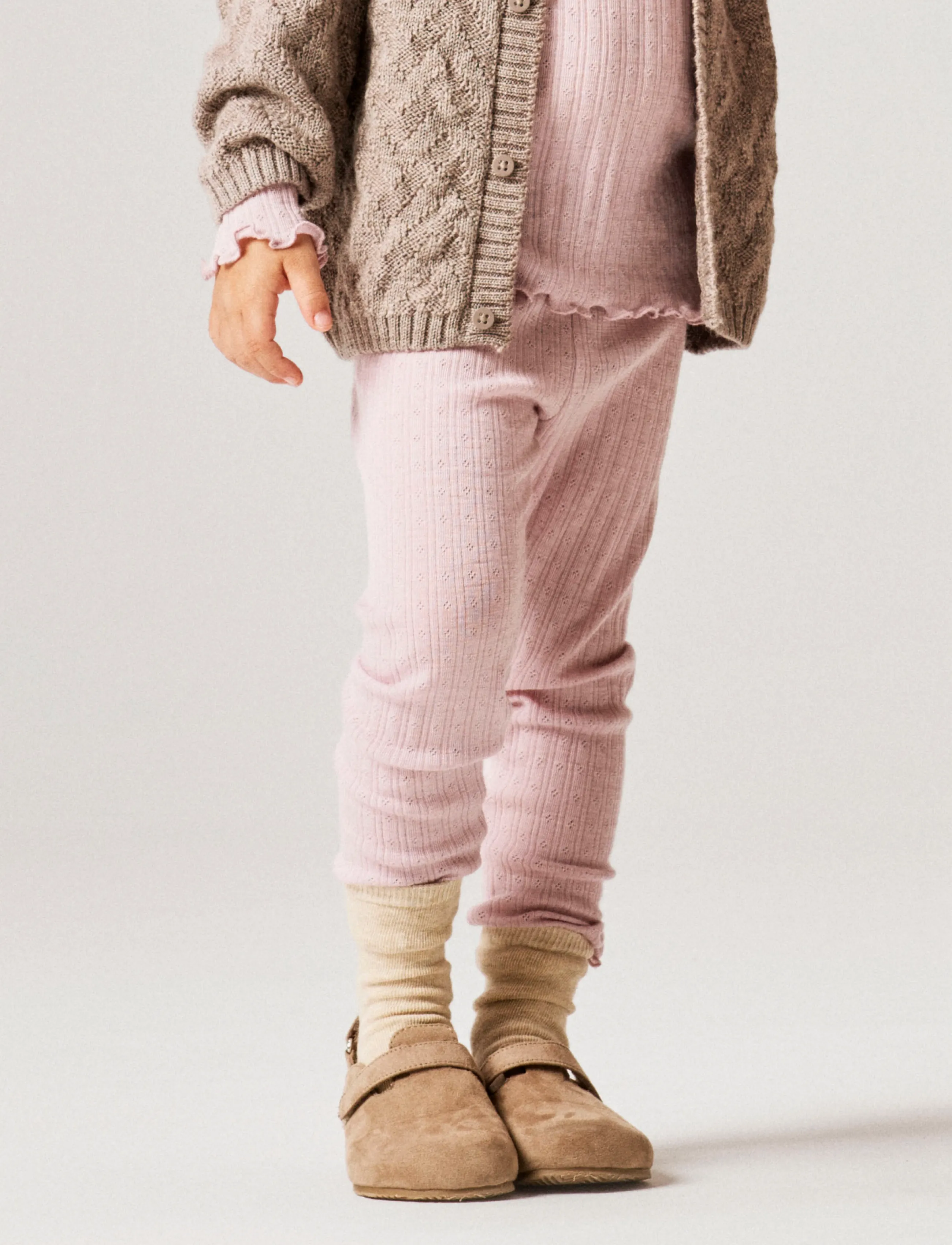 name it - NMFWOSSA WO/SI RIB LEGGING - uldundertøj baby - violet ice - 3