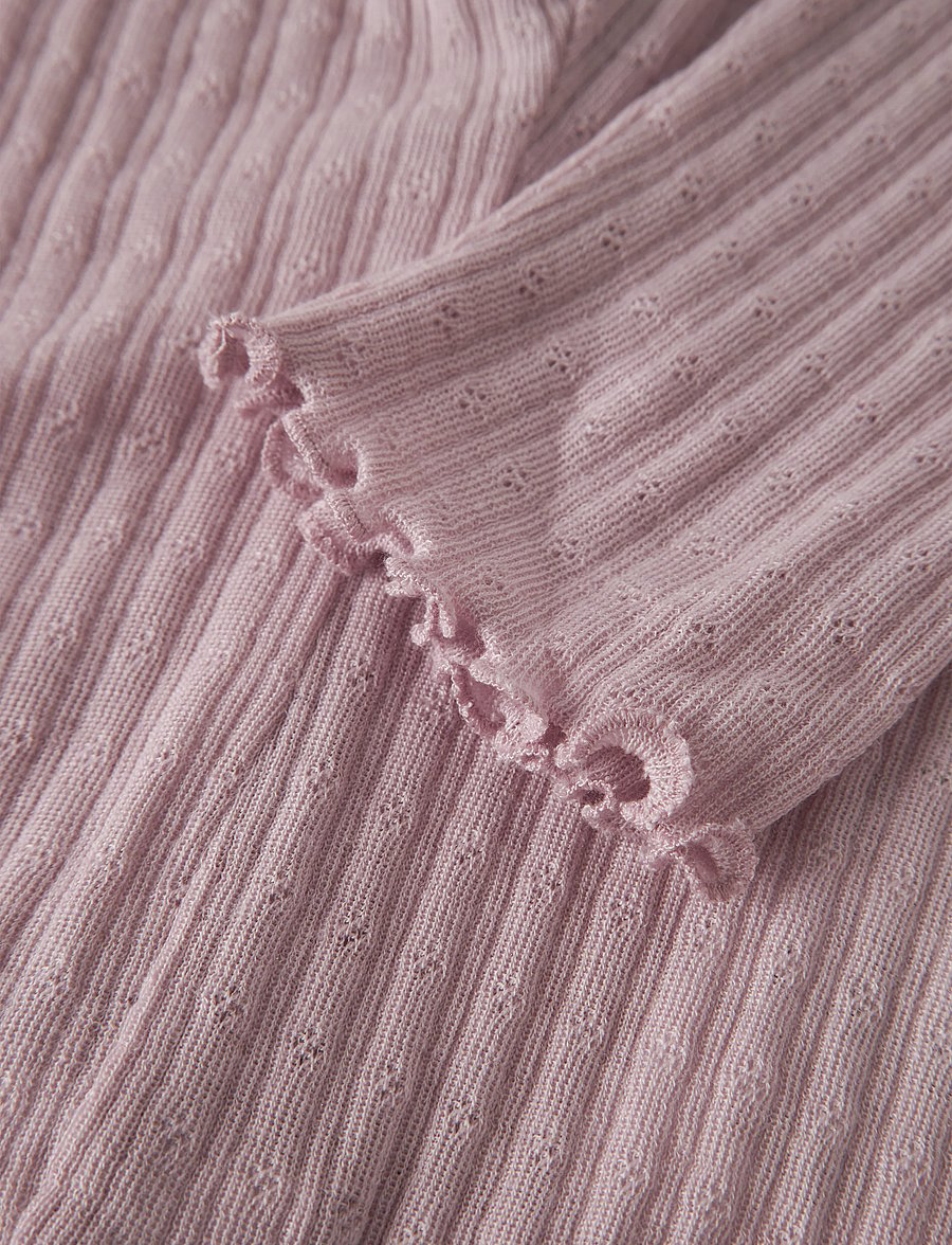 name it - NMFWOSSA WO/SI RIB LEGGING - uldundertøj baby - violet ice - 4