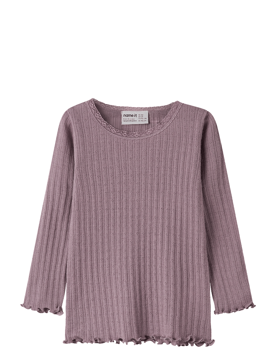 name it - NMFWOSSA WO/SI RIB LS TOP - blusen & tuniken - toadstool - 0