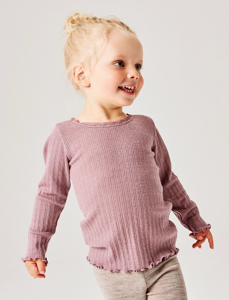 name it - NMFWOSSA WO/SI RIB LS TOP - blusen & tuniken - toadstool - 2