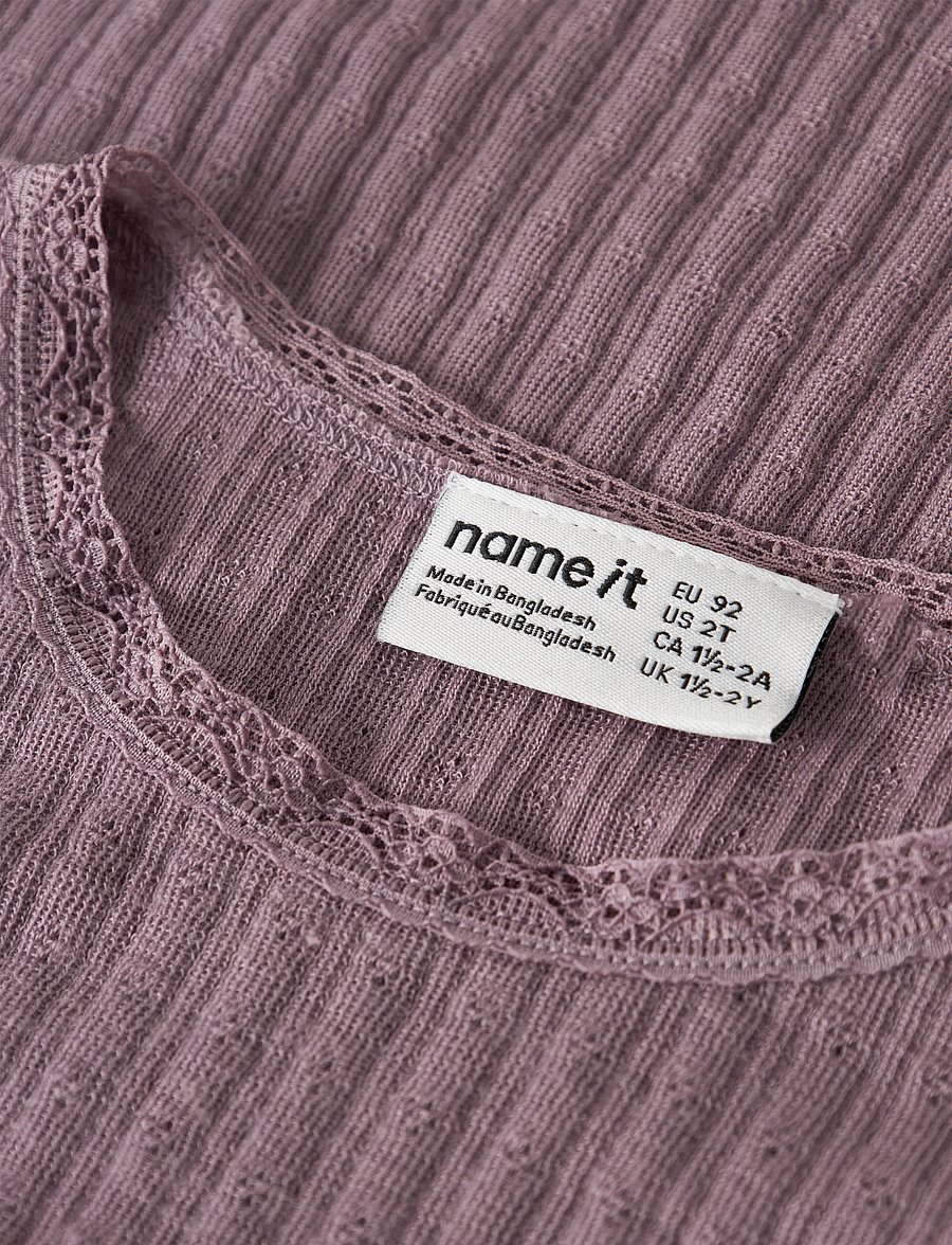 name it - NMFWOSSA WO/SI RIB LS TOP - blusen & tuniken - toadstool - 3