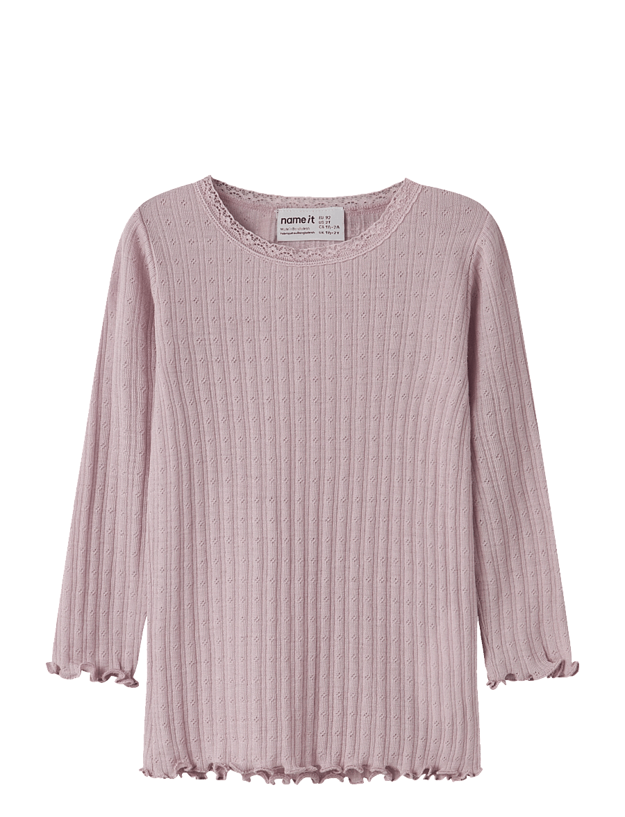 name it - NMFWOSSA WO/SI RIB LS TOP - blusen & tuniken - violet ice - 0