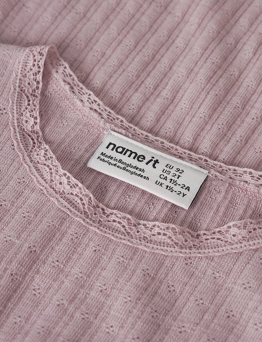 name it - NMFWOSSA WO/SI RIB LS TOP - blusen & tuniken - violet ice - 3