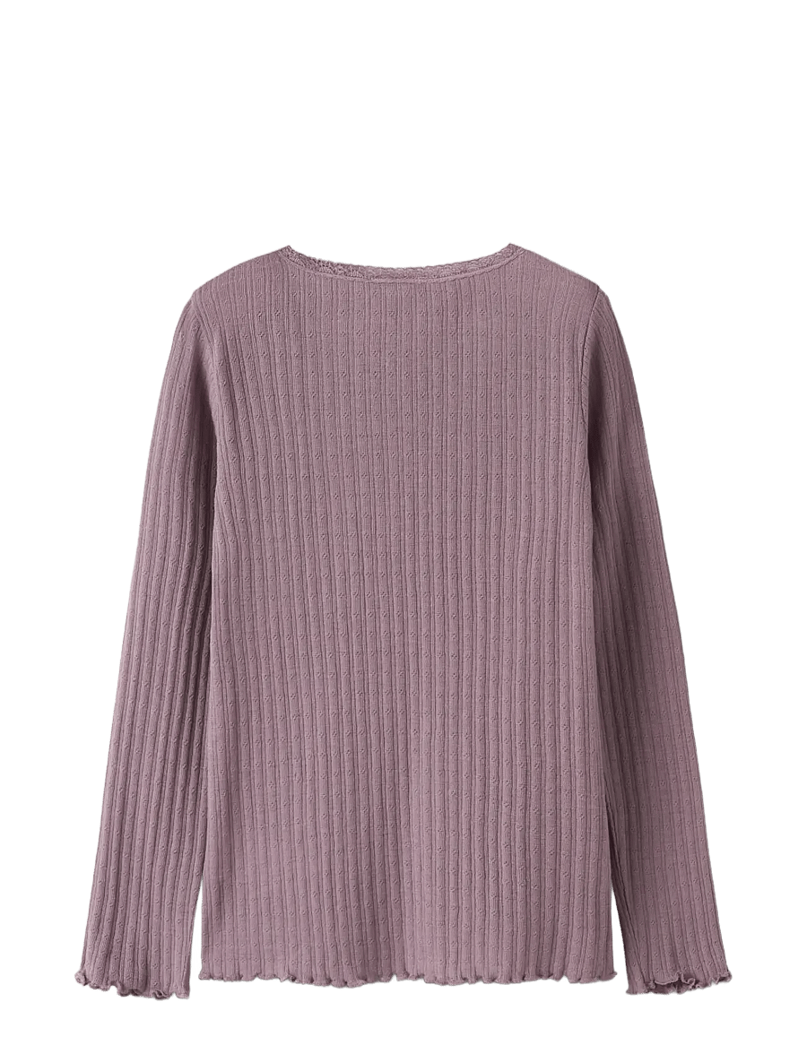 name it - NKFWOSSA WO/SI RIB LS TOP - långärmade t-shirts - toadstool - 2