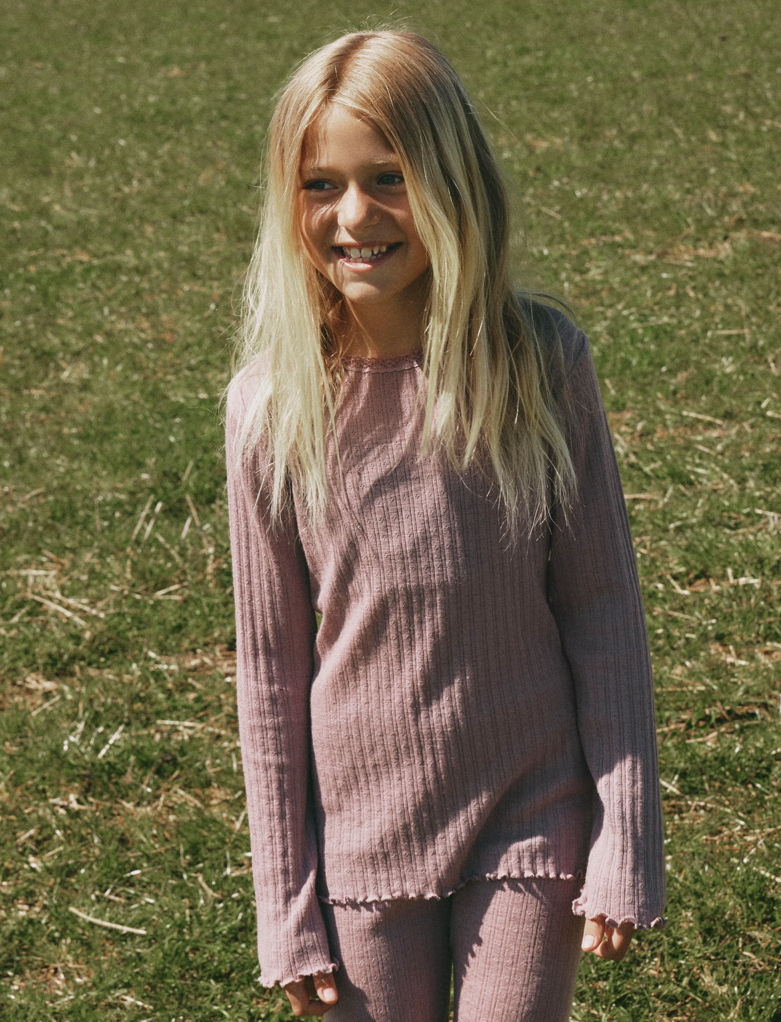 name it NKFWOSSA WO/SI RIB LS TOP - Toppar & T-shirts - TOADSTOOL / purple